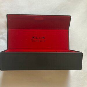 Vintage KLiiK Sunglasses Denmark Eye Glasses Black 6.25 "x 2" x 1.5", Case Only